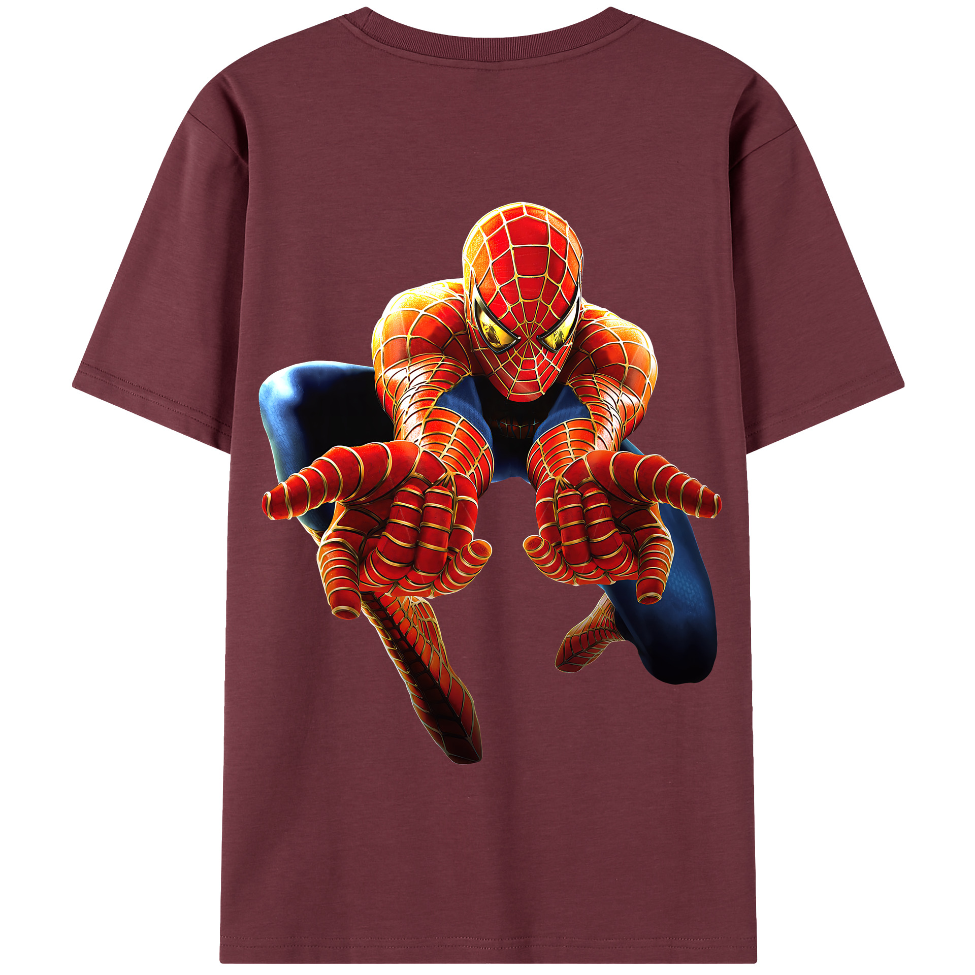 （画像用） Spider Man スパイダーマン 綿100％半袖Tシャツ（背面プリント）